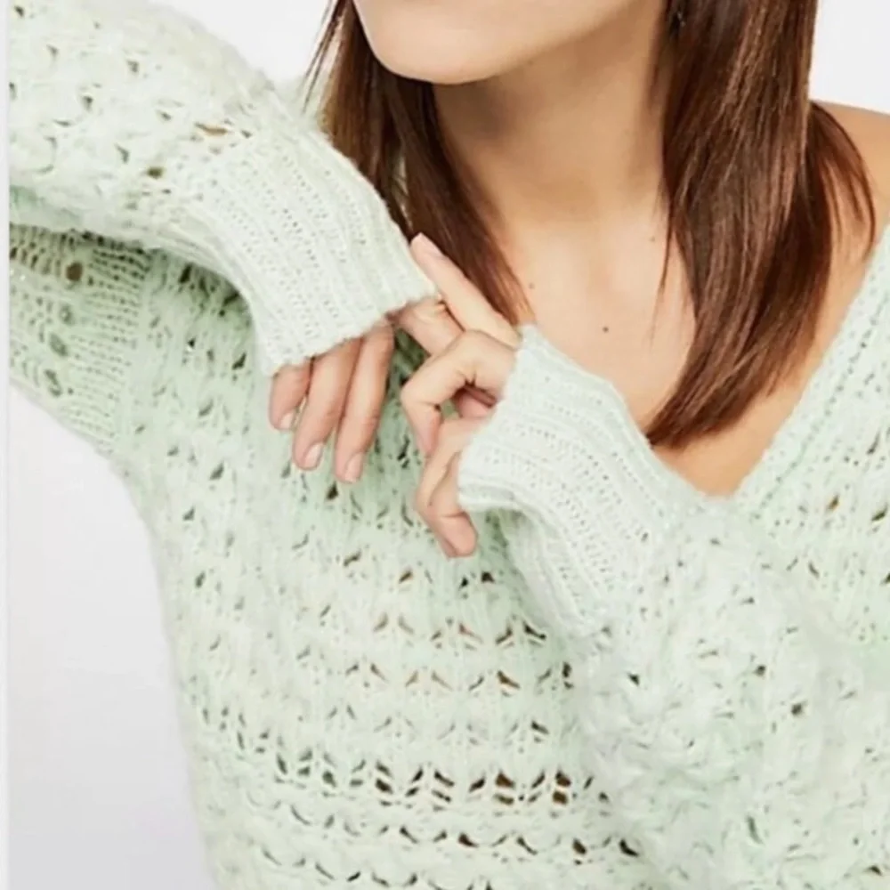 Free People Crashing Waves Sweater in mint - Picture 2 of 6